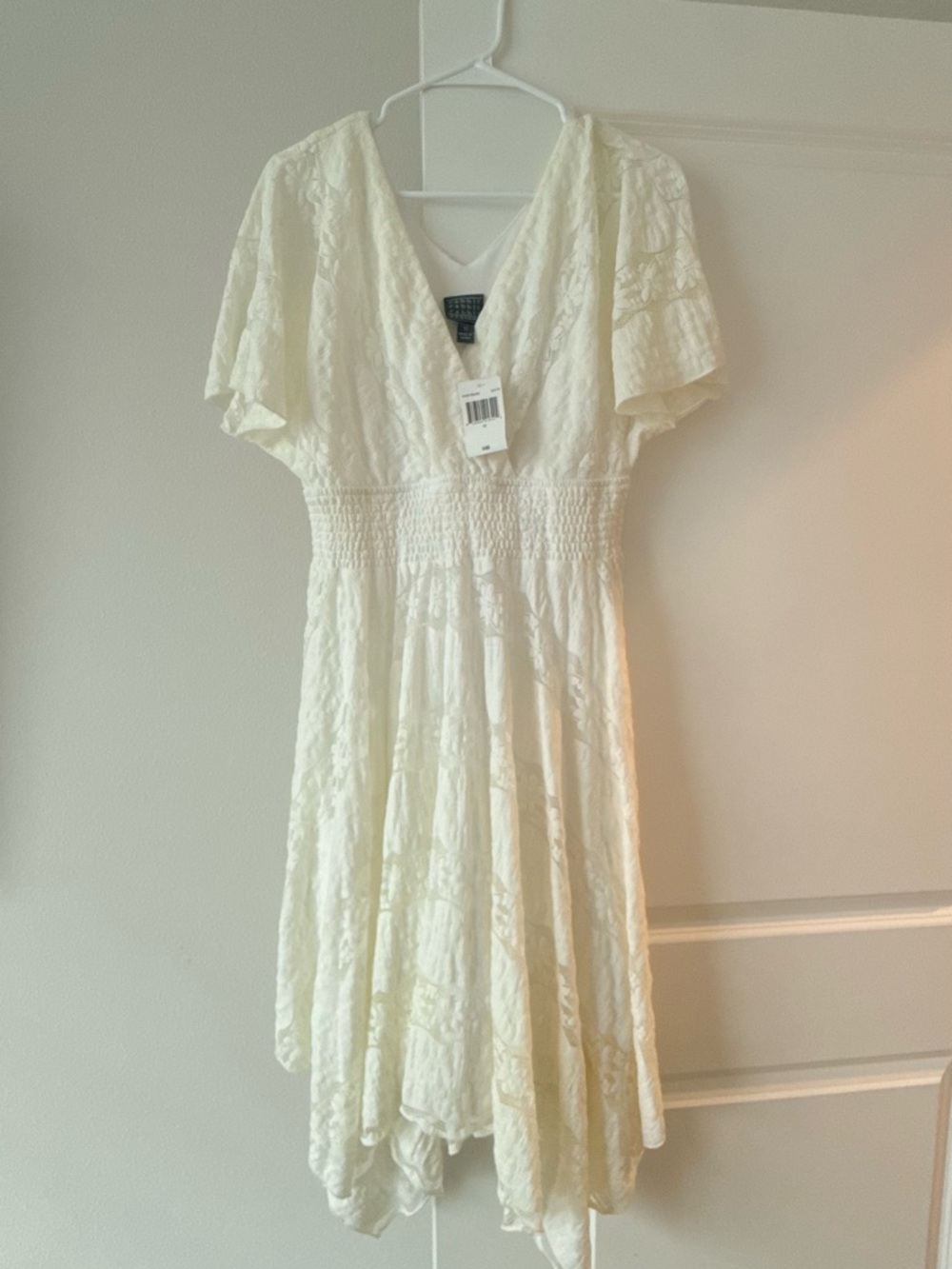 Rabbit Rabbit Rabbit Cream Lace V-Neck Short Sleeve Dress - Picture 7 of 12